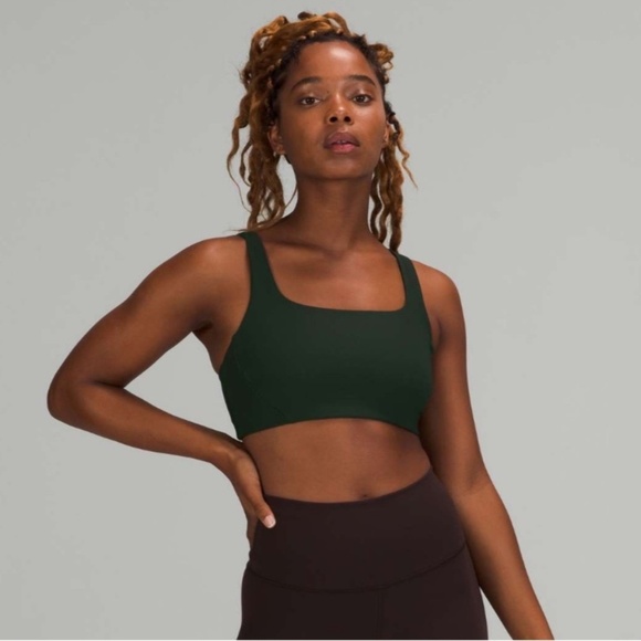 Lululemon Ribbed Train Bra Rainforest Green - Picture 1 of 8